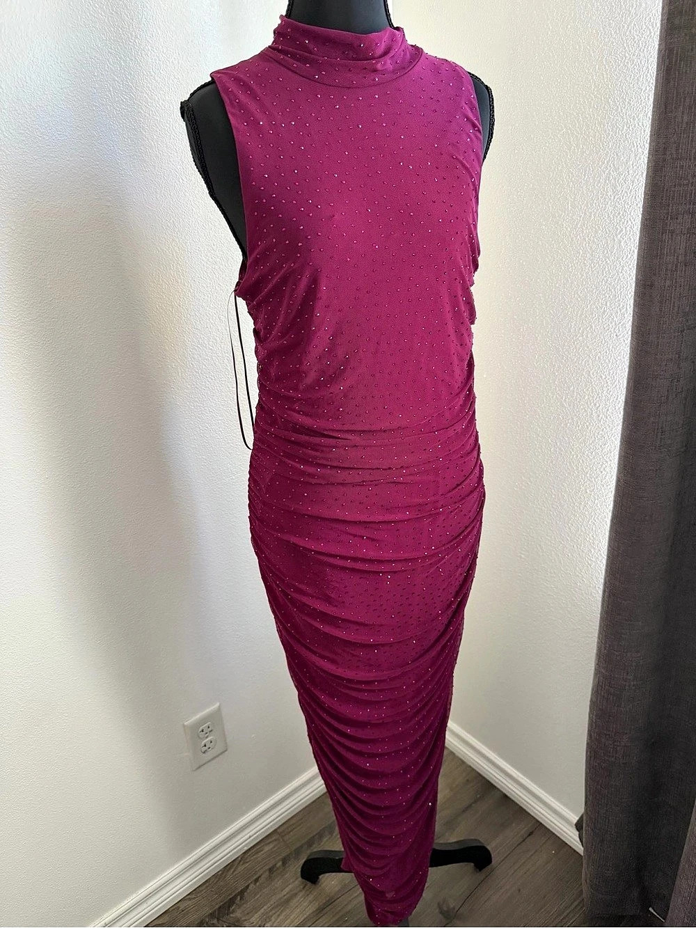AFRM Ruched Maxi Dress Purple Size XL